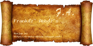 Frankó Abbás névjegykártya